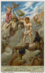 Prometheus and Zeus (Jupiter) battling the Titans